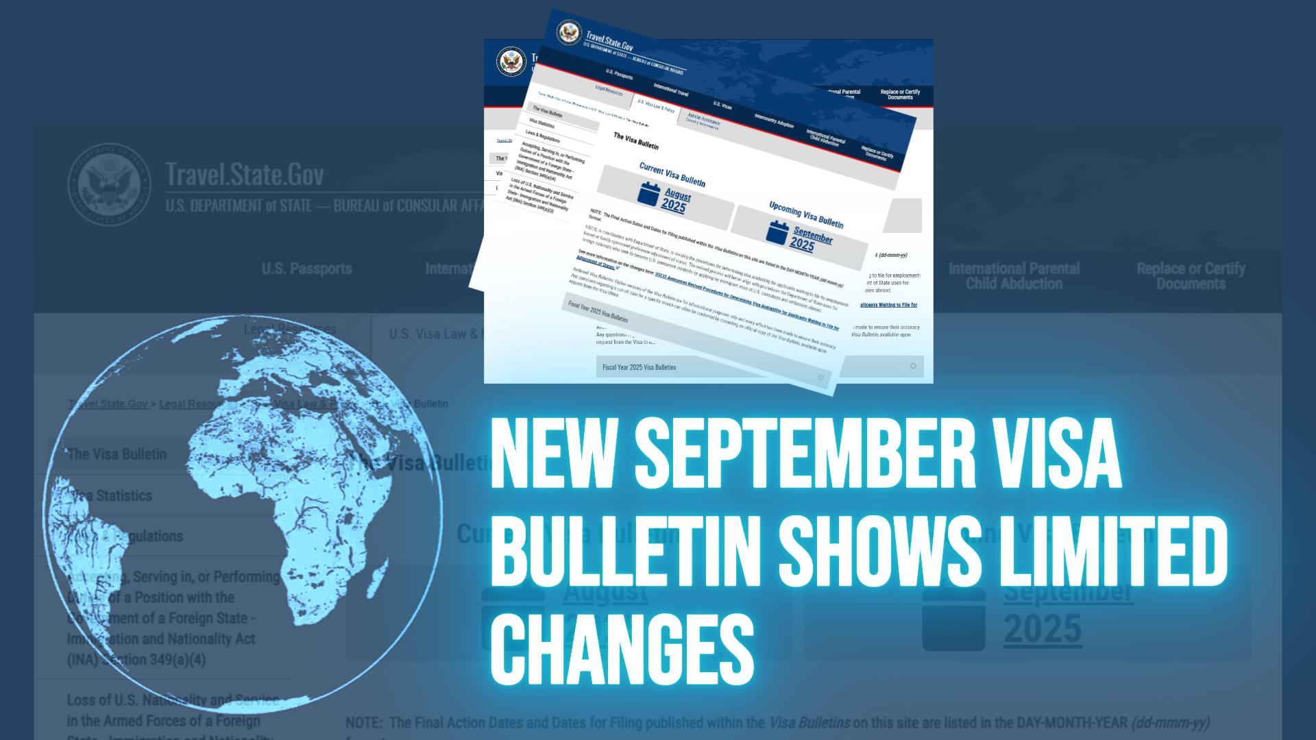 New September Visa Bulletin shows limited changes