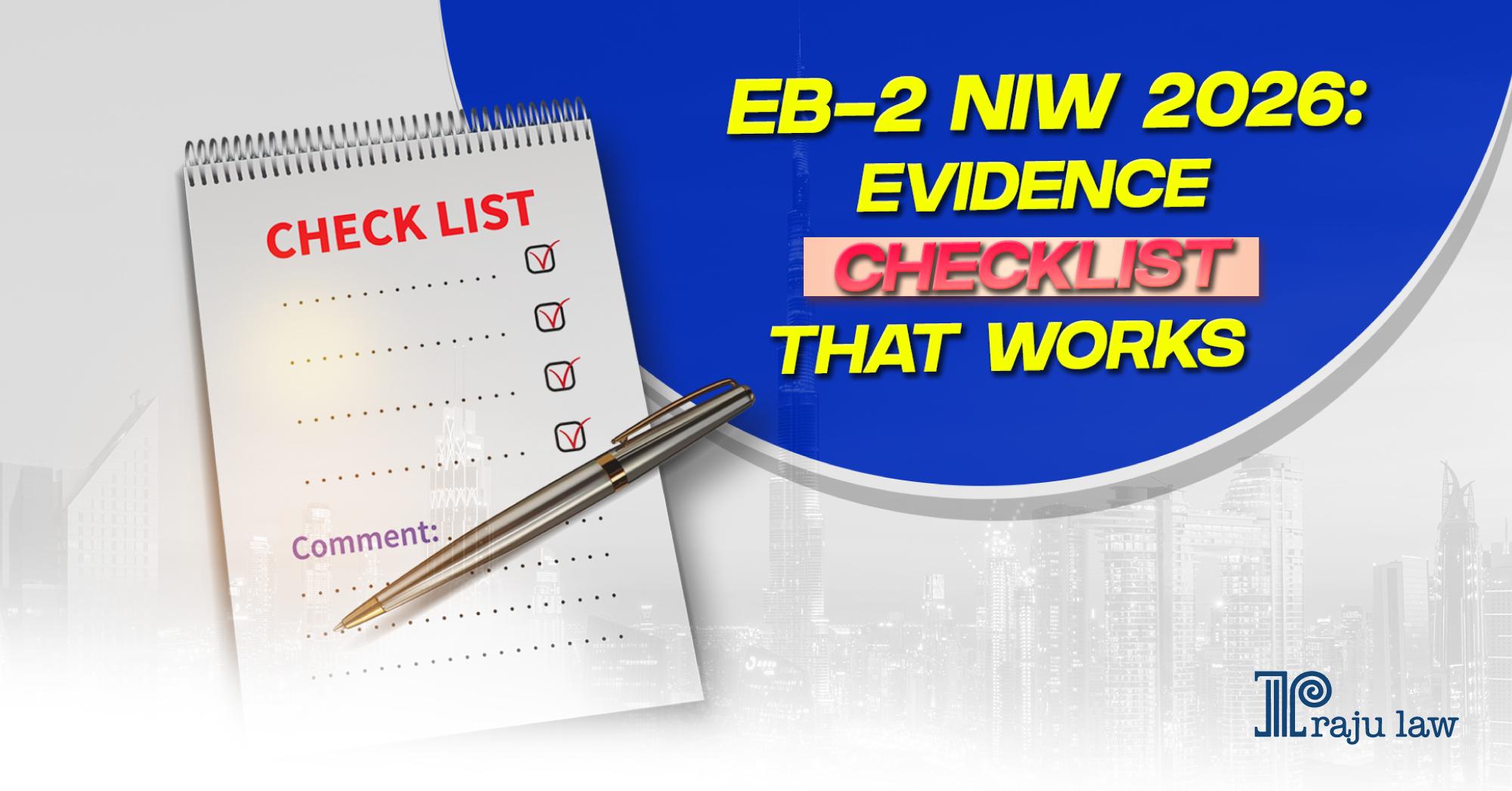 EB-2 NIW Evidence Checklist